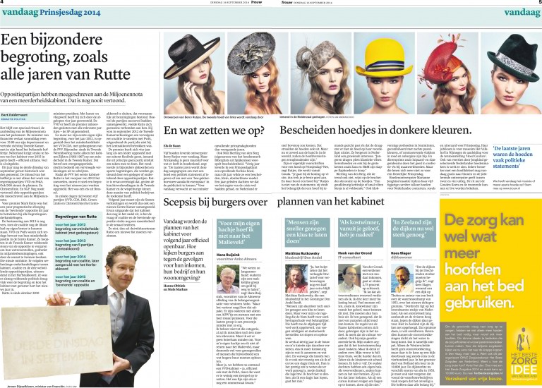 Read more about the article TROUW – Prinsjesdag 2014